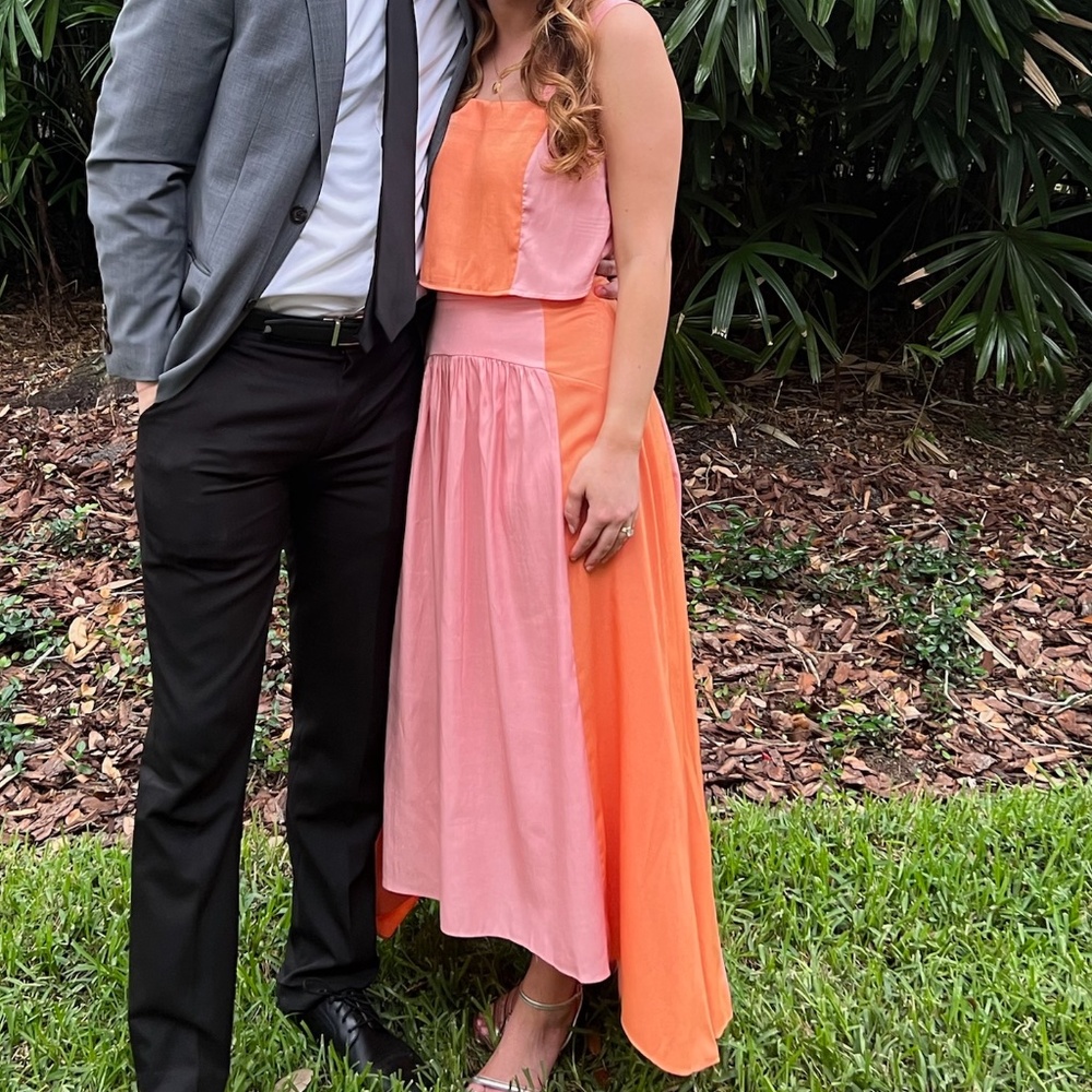 Petal and Pup light pink and orange matching skirt and top set